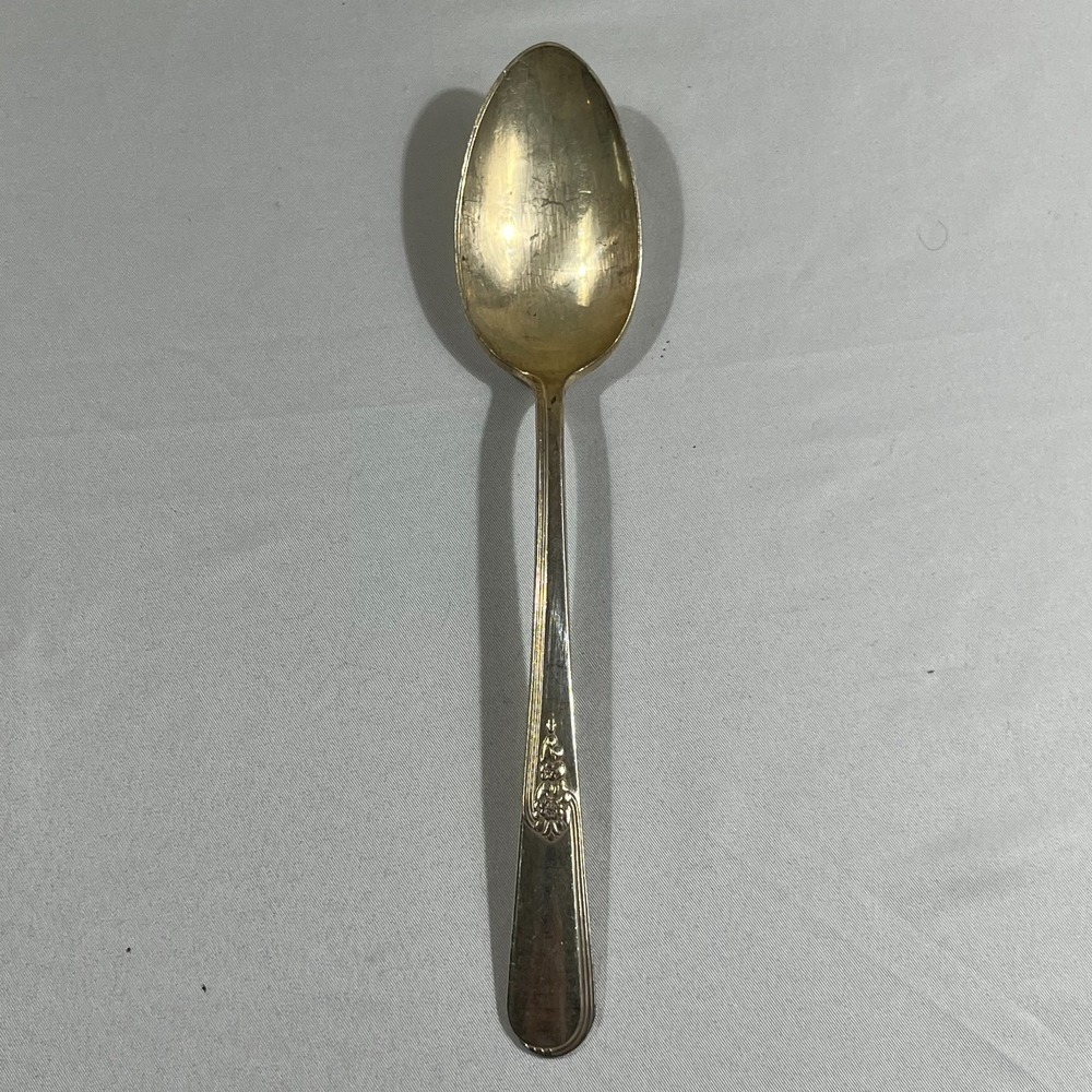 Holmes & Edwards Youth Teaspoon 6" Vintage 1941 Silverplate Inlaid Floral